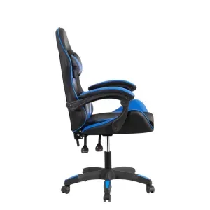 Poltrona Gaming ALFA Nera/Blu in Similpelle con Poggiatesta e Cuscino Lombare Regolabile - immagine 3