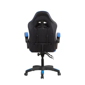 Poltrona Gaming ALFA Nera/Blu in Similpelle con Poggiatesta e Cuscino Lombare Regolabile - immagine 5