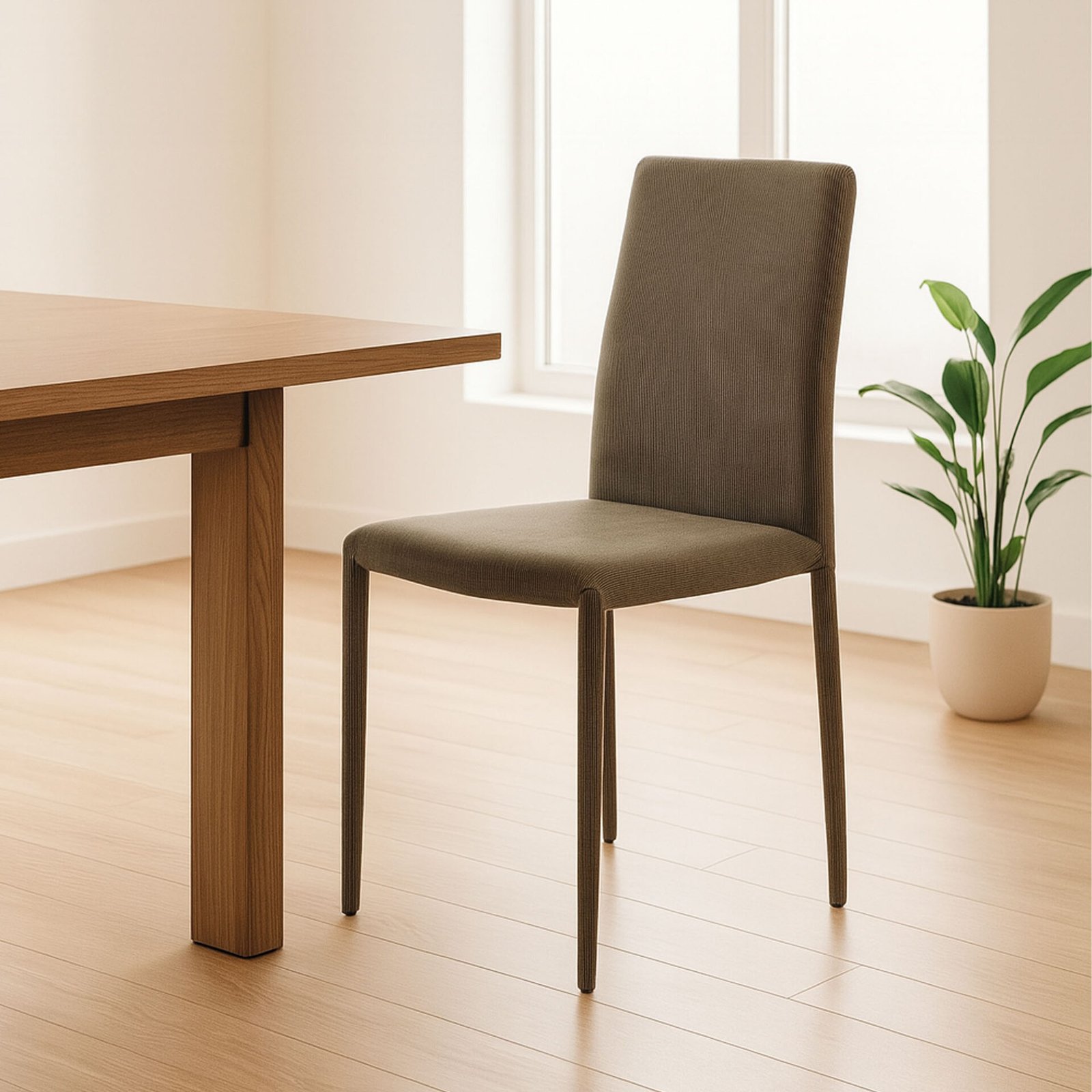 SET 6 SEDIA DANI VELLUTO MILLERIGHE CENERE