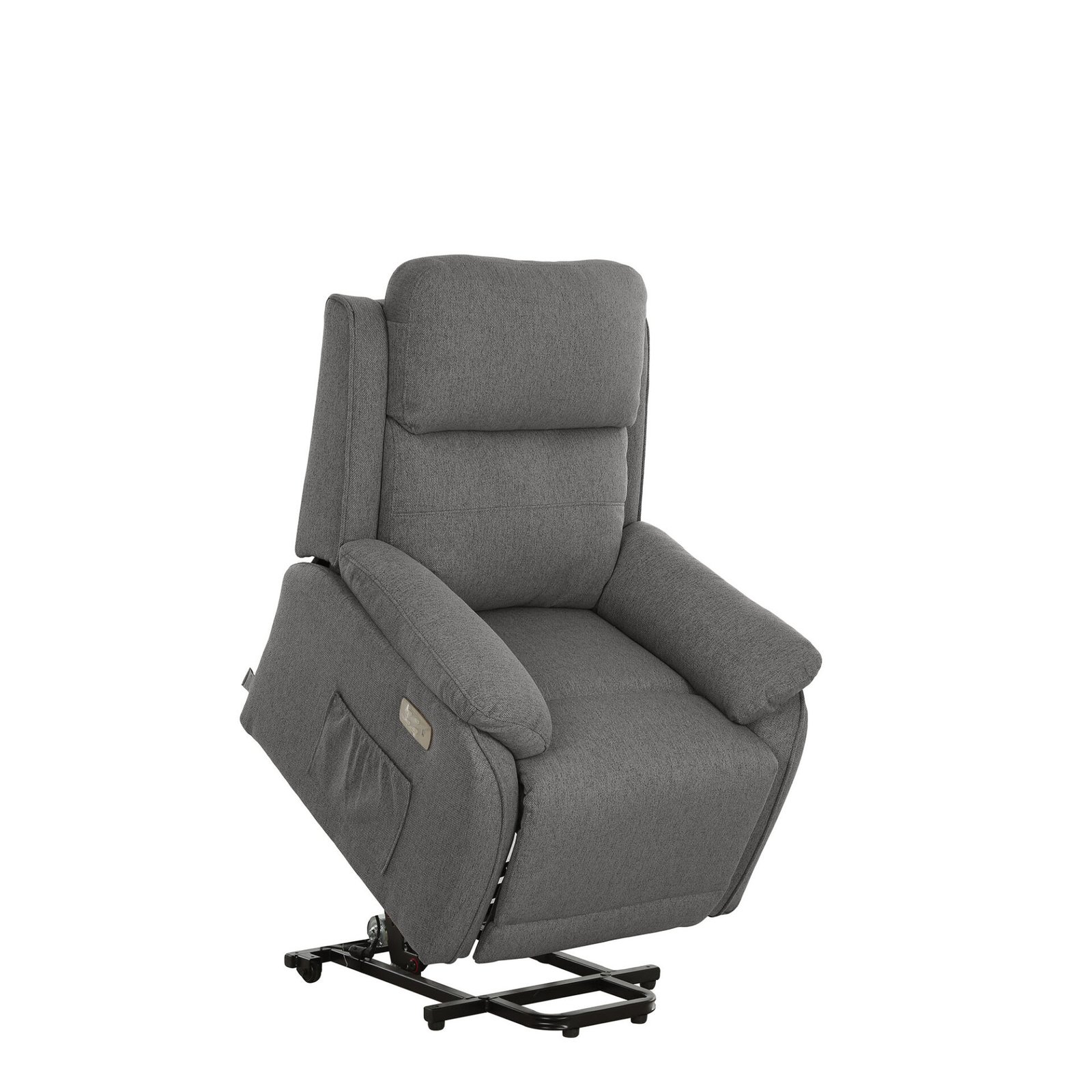 POLTRONA RELAX EUGENIA DUE MOTORI ALZAPERSONA TESSUTO CENERE