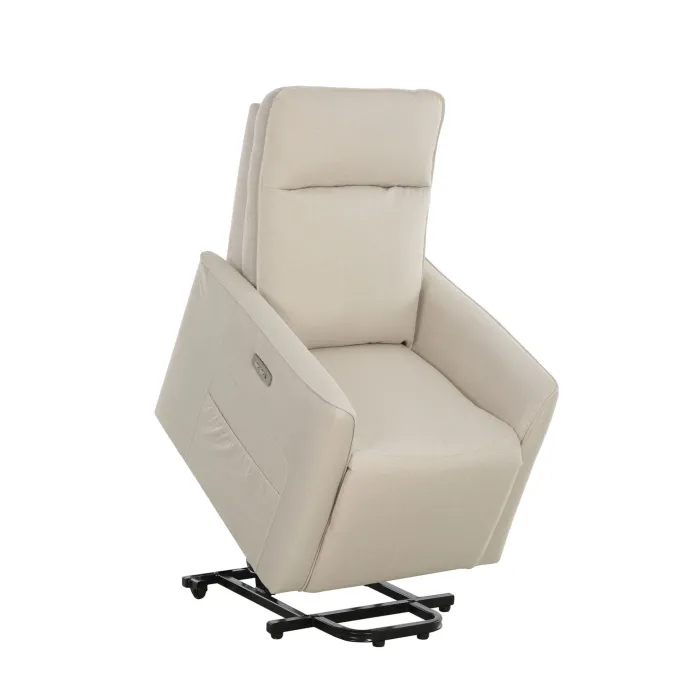Poltrona Relax GOTHA D LIFT in Tessuto Corda, Elettrica Reclinabile Alzapersona con Schienale Alto e Pulsantiera Laterale