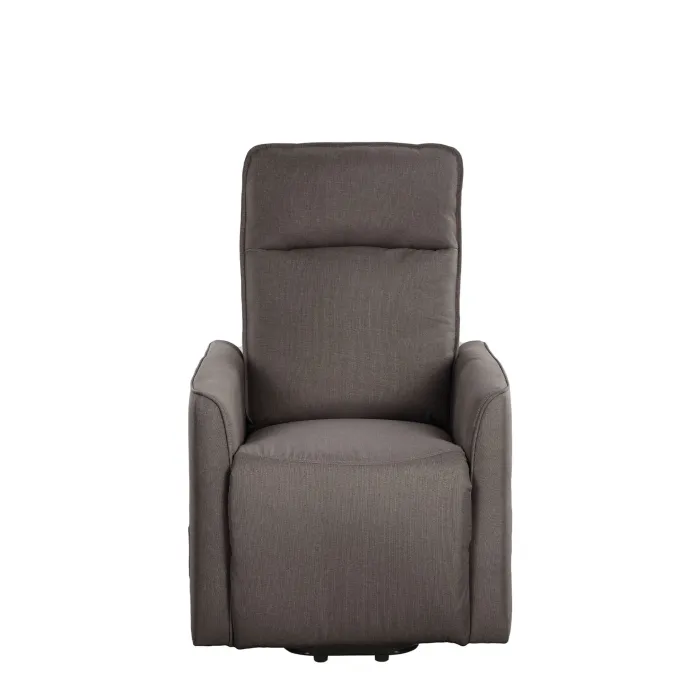 Poltrona Relax Carlotta Reclinabile Manuale in Tessuto Tortora con Poggiapiedi Estensibile, 70 × 87 × 104 cm