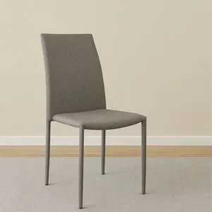 Set 6 Sedie Impilabili Feltra in Tessuto Grigio, dal Design Moderno ed Elegante