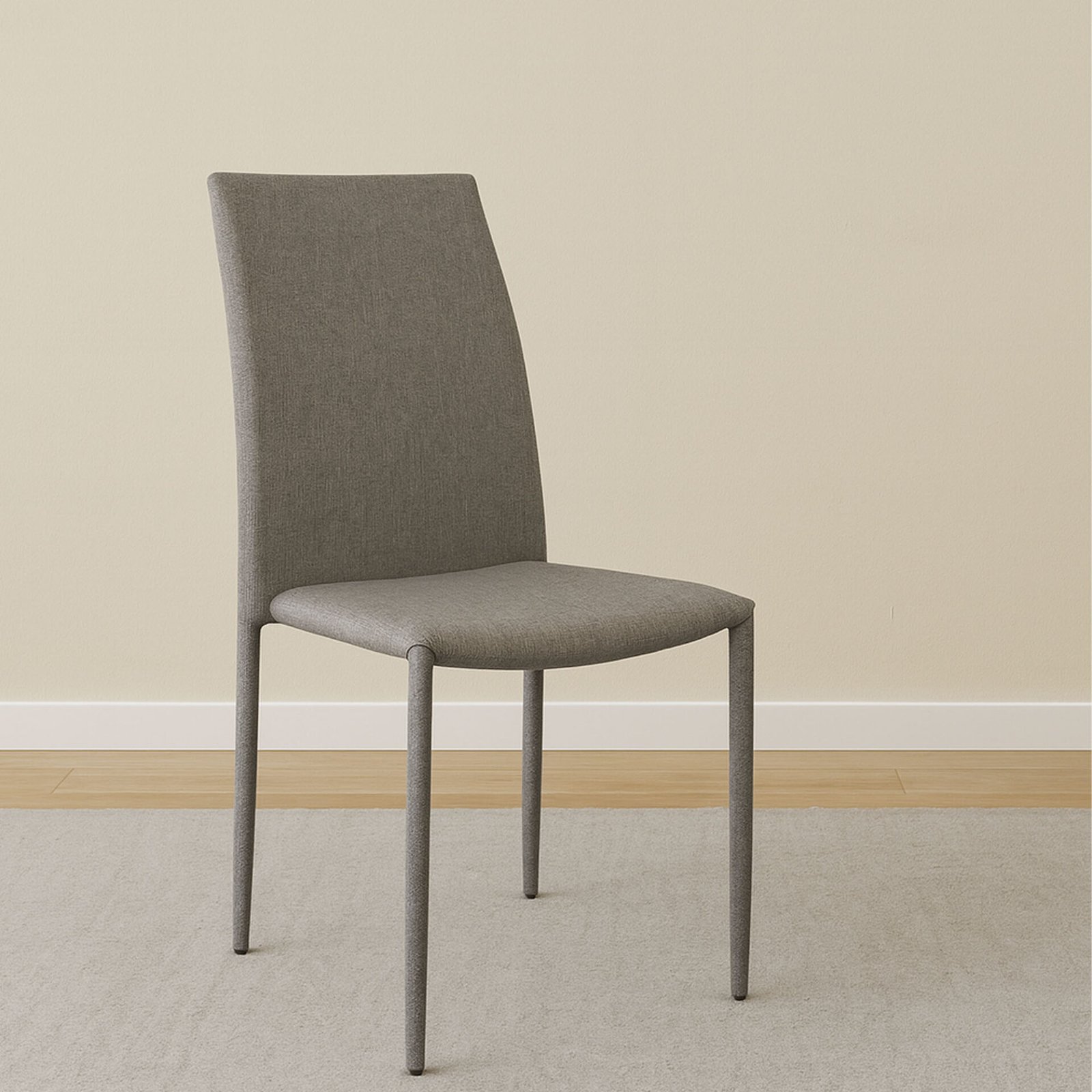 SET 6 SEDIA FELTRA IMPILABILE TESSUTO GRIGIO