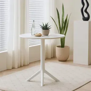 Tavolo Rotondo Future da Giardino in Polipropilene Bianco, Ø60 x H75 cm