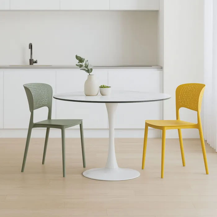 TAVOLO FUSION BIANCO DIA110/GAMBA BIANCA