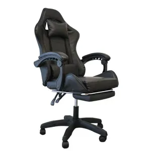 Sedia Gaming LUDOS Nera in Similpelle con Schienale Regolabile, Poggiatesta e Supporto Lombare - immagine 6
