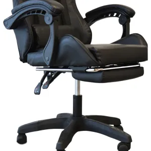 Sedia Gaming LUDOS Nera in Similpelle con Schienale Regolabile, Poggiatesta e Supporto Lombare - immagine 5