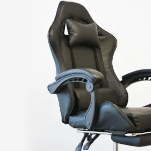 Sedia Gaming LUDOS Nera in Similpelle con Schienale Regolabile, Poggiatesta e Supporto Lombare - immagine 4