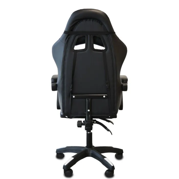 Sedia Gaming LUDOS Nera in Similpelle con Schienale Regolabile, Poggiatesta e Supporto Lombare - immagine 2