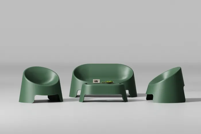SET CORFÙ SALOTTO POLIPROPILENE VERDE - immagine 6