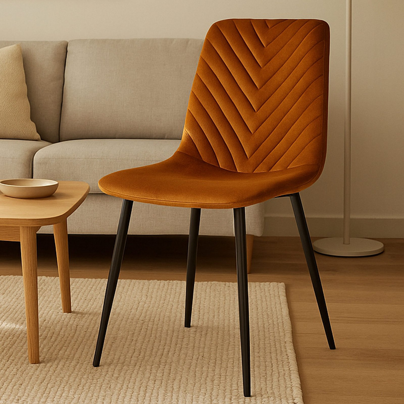 SET DI 6 SEDIA ELETTRA VELLUTO RUGGINE