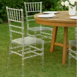 Set 4 Sedie Ceremony Chiavari in Policarbonato Trasparente, Design Elegante e Moderno