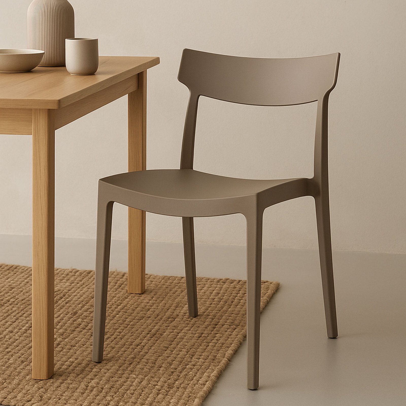 SET 4 SEDIA ETRA POLIPROPILENE TORTORA