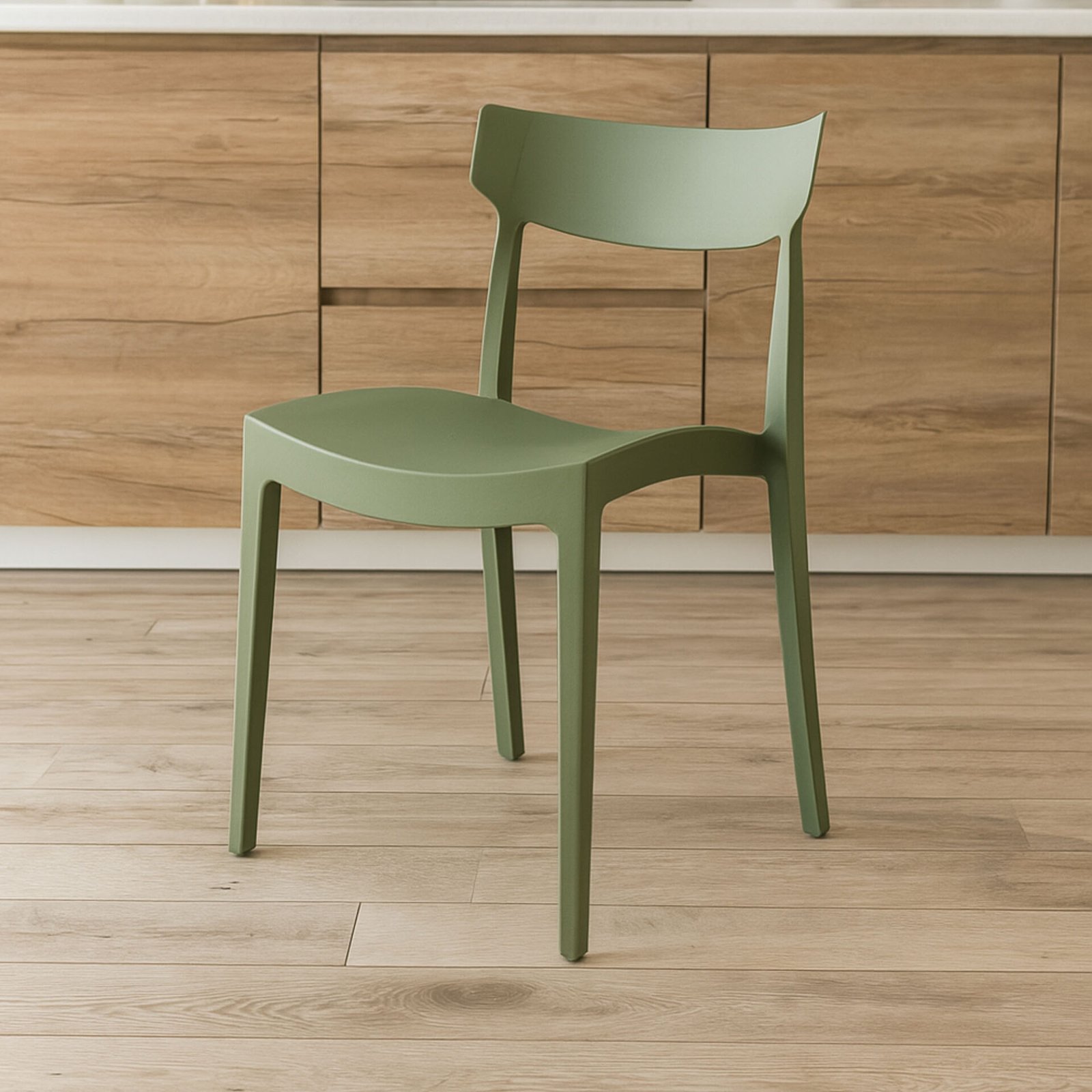 SET 4 SEDIA ETRA POLIPROPILENE VERDE OLIVA