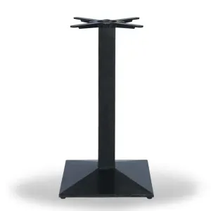 Base Tavolo Benson in Ghisa Nera con Piastra Centrale, 45 × 45 cm, Altezza 72 cm