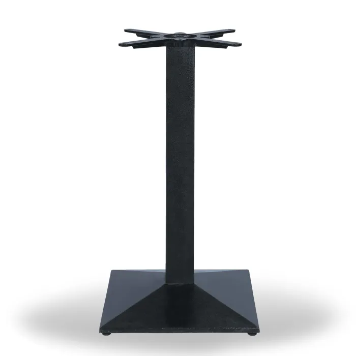 Base Tavolo Benson in Ghisa Nera con Piastra Centrale, 45 × 45 cm, Altezza 72 cm