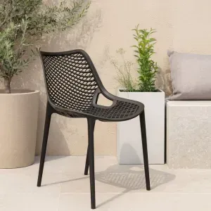 Set 4 Sedie BREZZA Nere in Polipropilene Impilabili, Design Ergonomico
