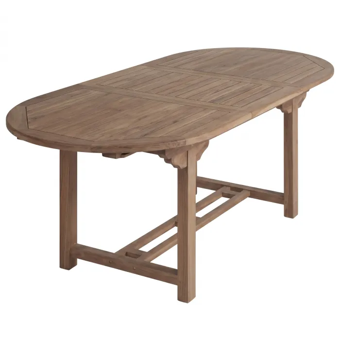 Tavolo SIRI Ovale Allungabile in Teak Massello, 180–240 × 120 cm, per Esterni