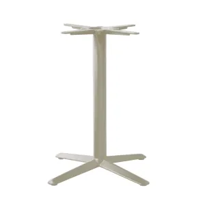 Base Tavolo in Ghisa e Acciaio Color Tortora con Piede a 4 Razze, Ø60 × 75 cm