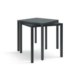 Tavolo NEXO Quadrato in Metallo Grafite, 70 × 70 cm, Altezza 75 cm