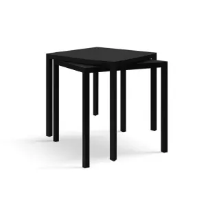 Tavolo NEXO Quadrato Nero in Metallo, 70 × 70 cm, Altezza 75 cm