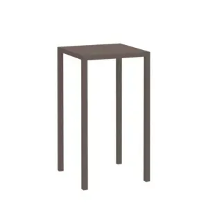 Tavolo Bar Alto NEXO in Metallo Bronzo, Design Moderno per Interni ed Esterni, 60 x 60 x 110 cm