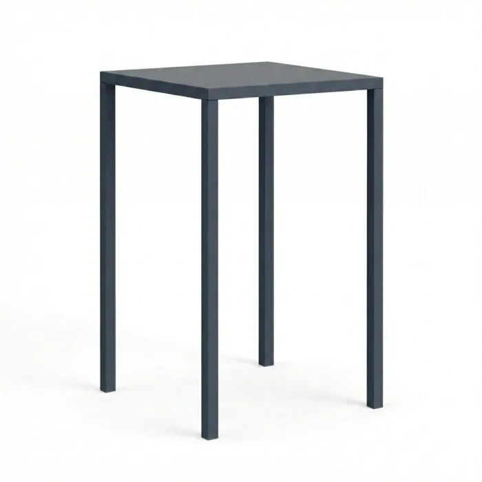 TAVOLO BAR ALTO NEXO IN METALLO GRIGIO 80x80x110 CM