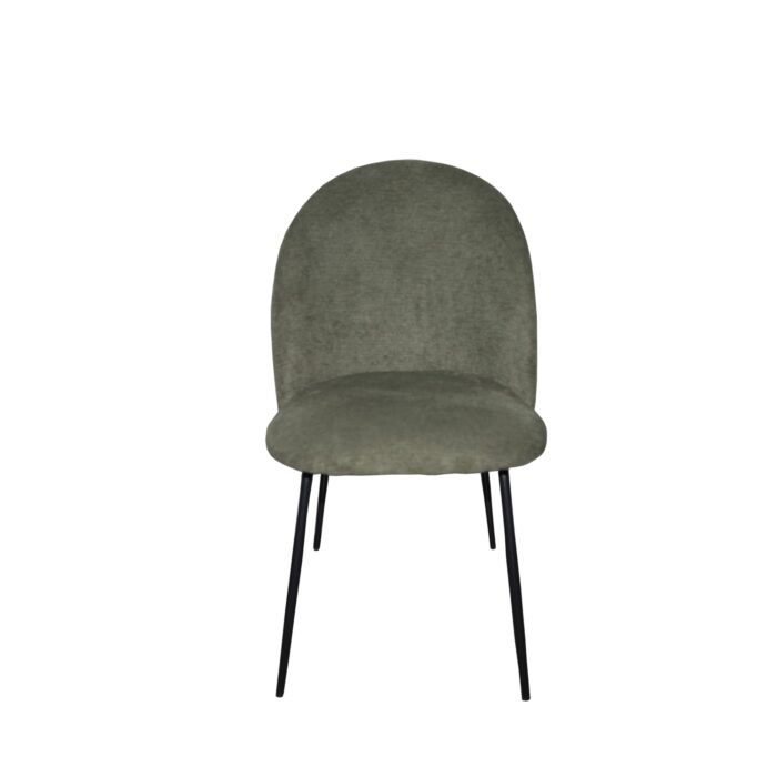 SET 4 SEDIE MARZIA TESSUTO VERDE GAMBE NERE