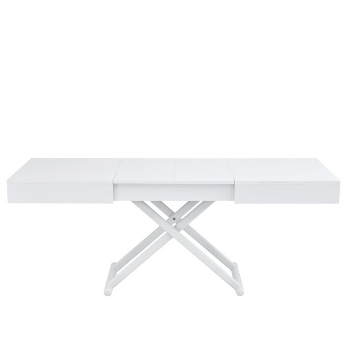 Tavolo Trasformabile VORTEXA Allungabile in Laminato 120+35+35x80 cm Bianco