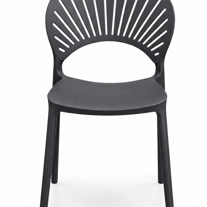 Set 4 Sedie ALTHEA Antracite in Polipropilene 41x57x83 cm Design Traforato
