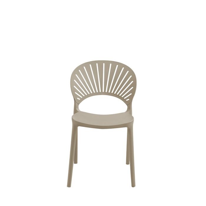 Set 4 Sedie ALTHEA Tortora in Polipropilene 41x57x83 cm Design Traforato