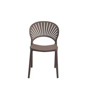 Set da 4 Sedie ALTHEA Bronzo in Polipropilene, Schienale Traforato, 41 x 57 x 83 cm