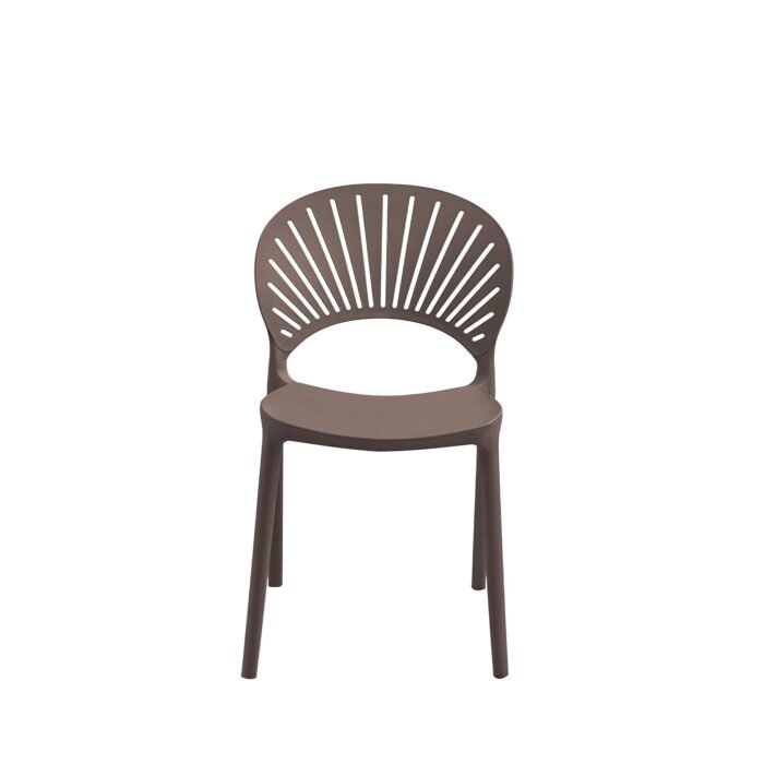 Set 4 Sedie ALTHEA Bronzo in Polipropilene 41x57x83 cm Design Traforato