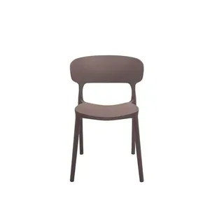 Set 4 Sedie ONDINA in Polipropilene Bronzo, Schienale Ampio e Avvolgente, per Interni ed Esterni, 41 x 57 x 83 cm