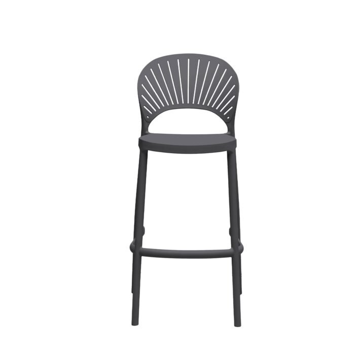 Set 2 Sgabelli CORALIA Antracite H75 in Polipropilene 39x53x106 cm