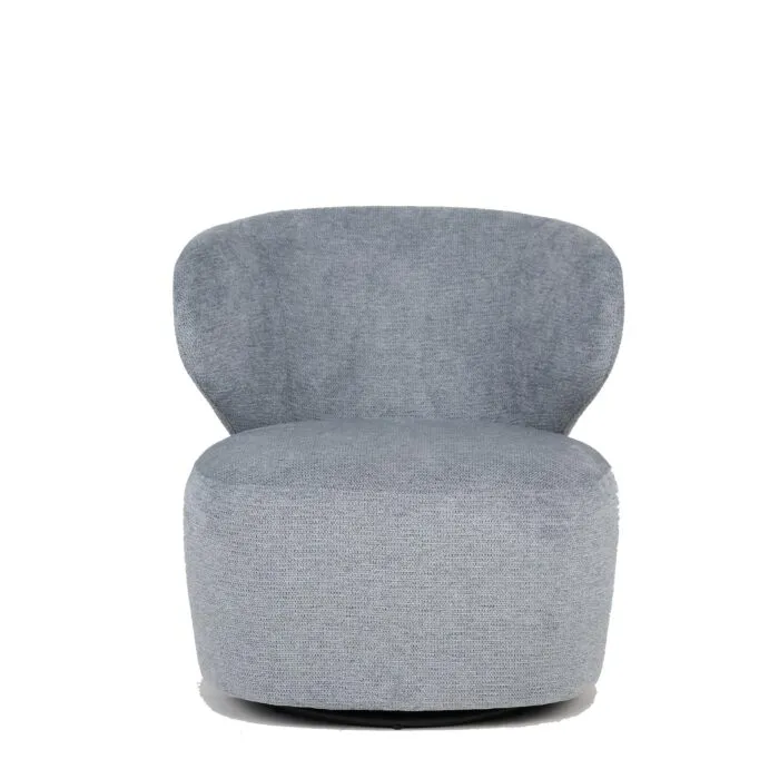 Poltrona Girevole ELIDE in Tessuto Aragon Carta da Zucchero, Design Avvolgente e Imbottitura Confortevole, 73x76x76 cm