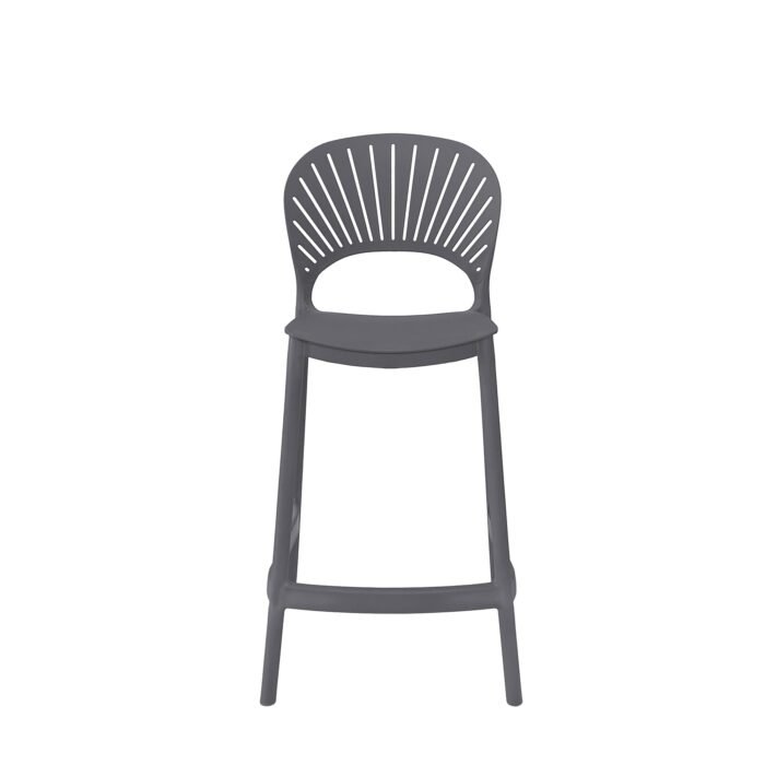 Set 2 Sgabelli CORALIA H65 in Polipropilene Antracite 39x53x96 cm