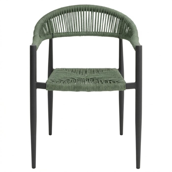 SET 4 SEDIE RIMINI ALLUMINIO ANTRACITE CORDA VERDE