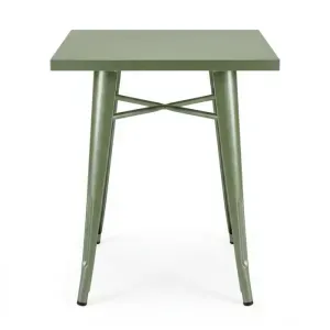 TAVOLO ROBERT PIVOT IN LAMIERA GALVANIZZATA VERDE 60x60x75 CM