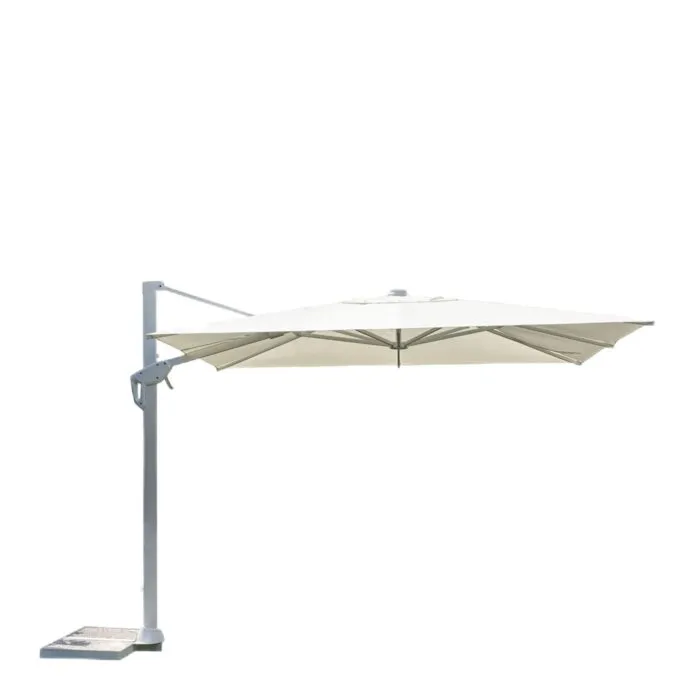 OMBRELLONE CONTRACT MEZZA RETTANGOLARE 3x4 M BIANCO CON BASE DECENTRATA