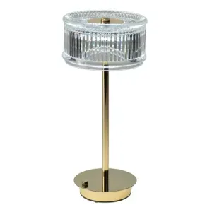 Lampada da Tavolo LED LUXIA Oro, 14 x 32 cm, con Touch e Luce Calda/Fredda, Paralume in Acrilico