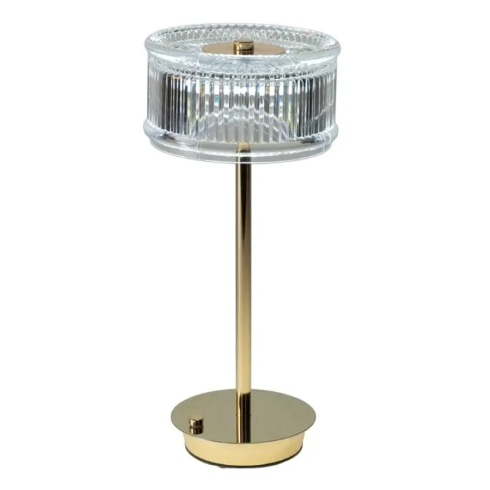 Lampada da Tavolo LED LUXIA Oro, 14 x 32 cm, con Touch e Luce Calda/Fredda, Paralume in Acrilico