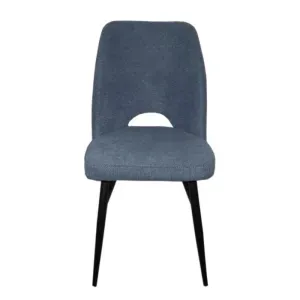 SET 4 SEDIA ASOLA TESSUTO ARAGON BLU GAMBE NERE