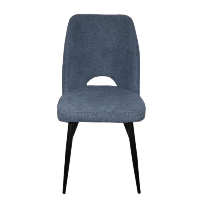 SET 4 SEDIA ASOLA TESSUTO ARAGON BLU GAMBE NERE