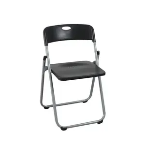 SET 6 SEDIE PIEGHEVOLI LIRIA NERO/SILVER IN POLIPROPILENE E METALLO 39x41x75 CM