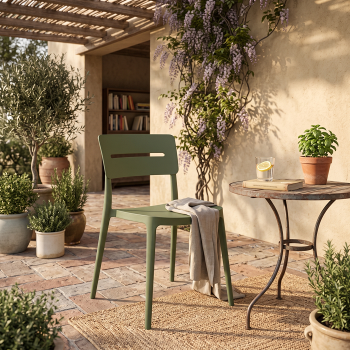 DALIA Set 4 Sedie in Polipropilene Verde Inglese