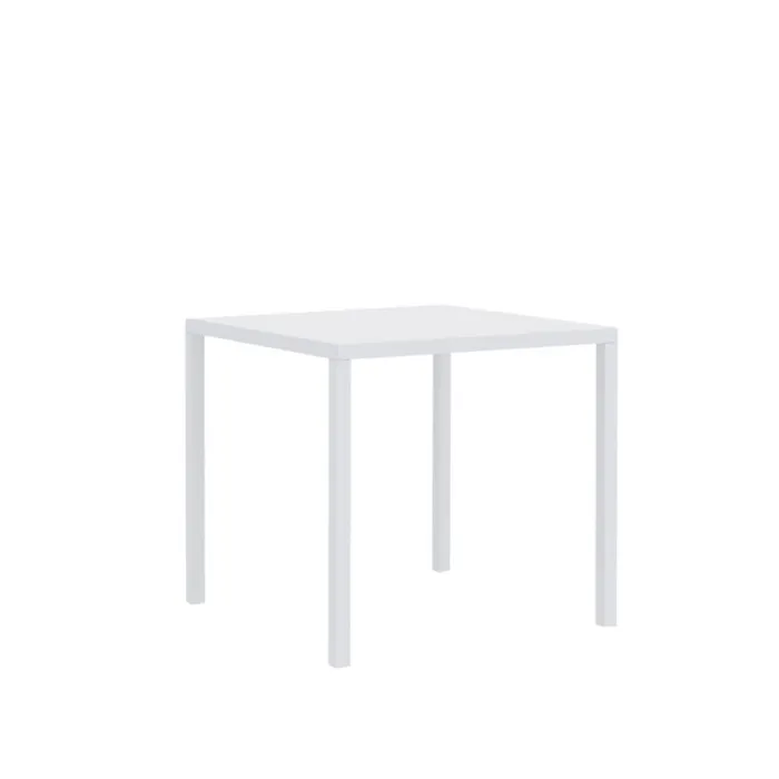 Tavolo NEXO Bianco in Metallo, Design Moderno e Salvaspazio, 80 × 60 × 75 cm - immagine 2