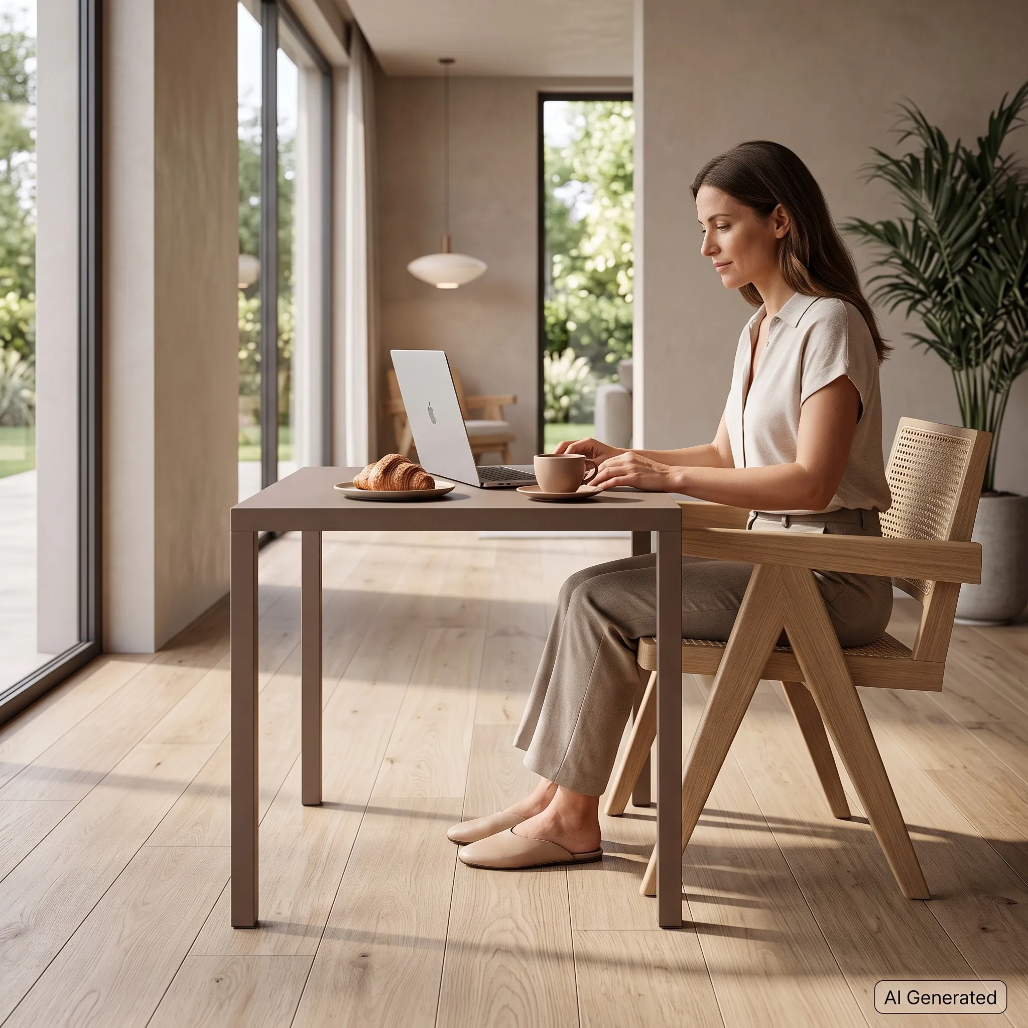 Tavolo NEXO Color Cuoio in Metallo, Design Moderno e Geometrico, 80 × 80 × 75 cm - immagine 3