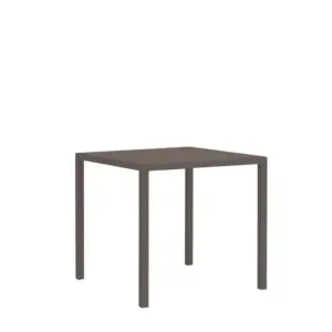 Tavolo NEXO Color Cuoio in Metallo, Design Moderno e Geometrico, 80 × 80 × 75 cm